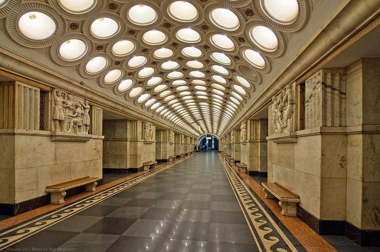 design i moskvas tunnelbana, elektrozavodska station